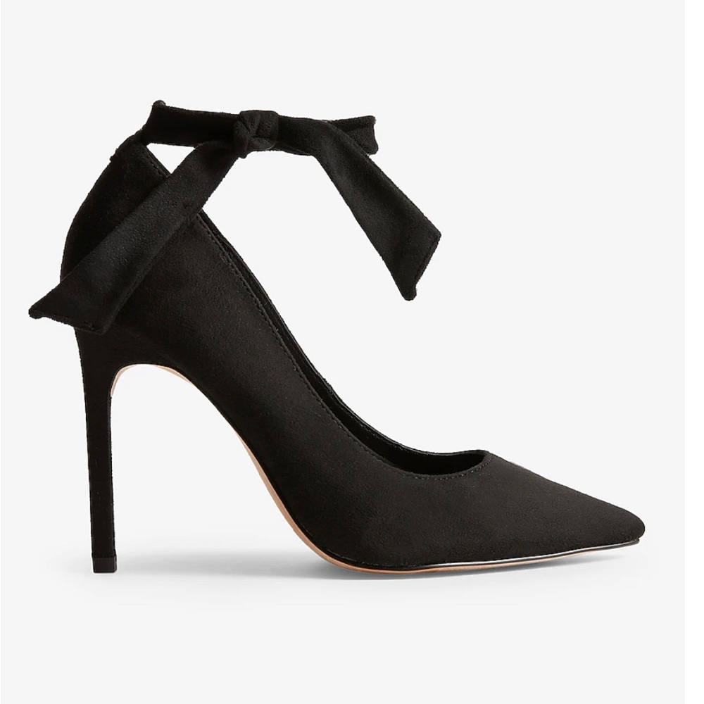 Express Black Ankle Tie Pumps